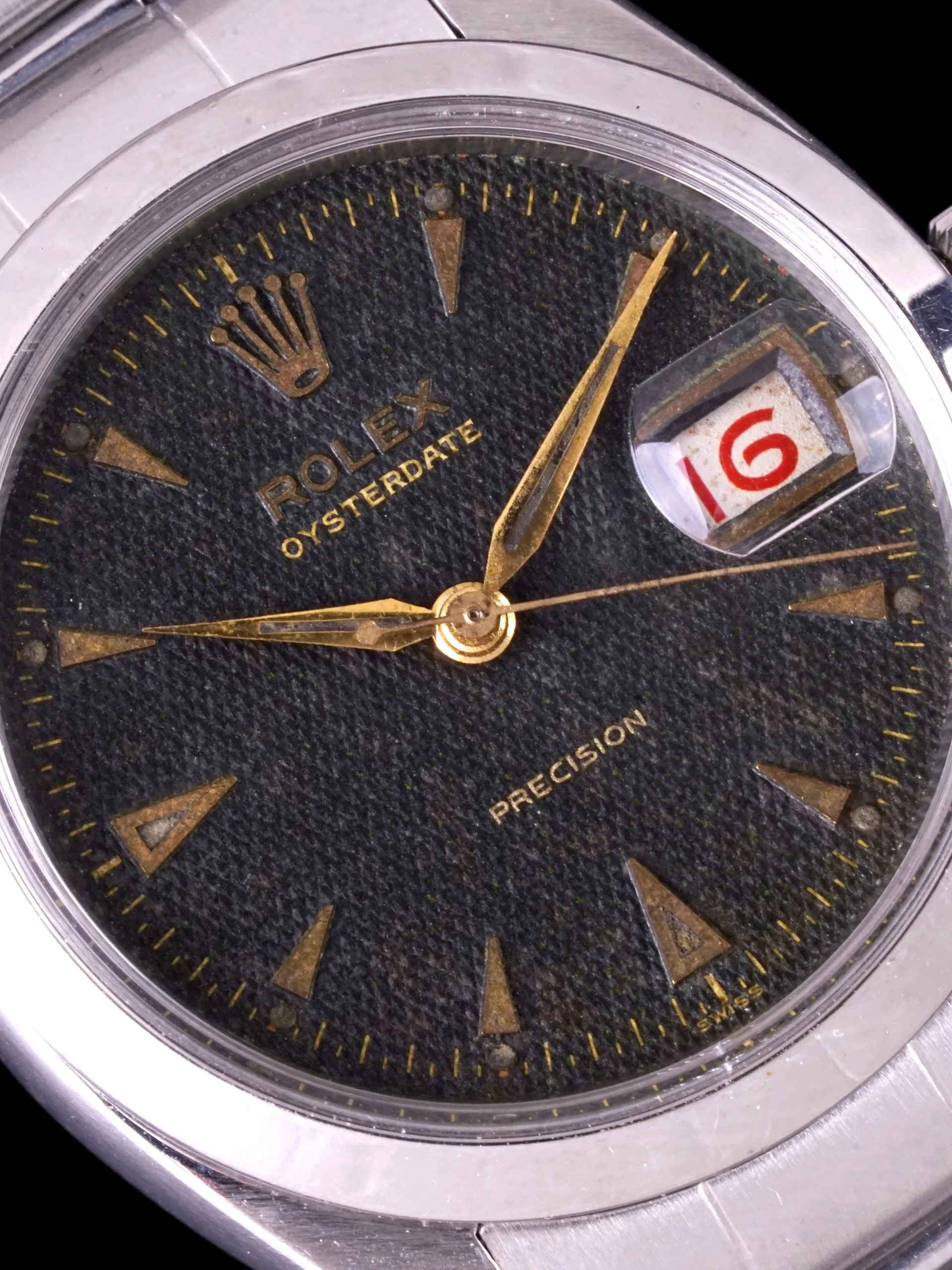 1956 Rolex Oysterdate Precision (Ref. 6494) "Black Honeycomb Dial"