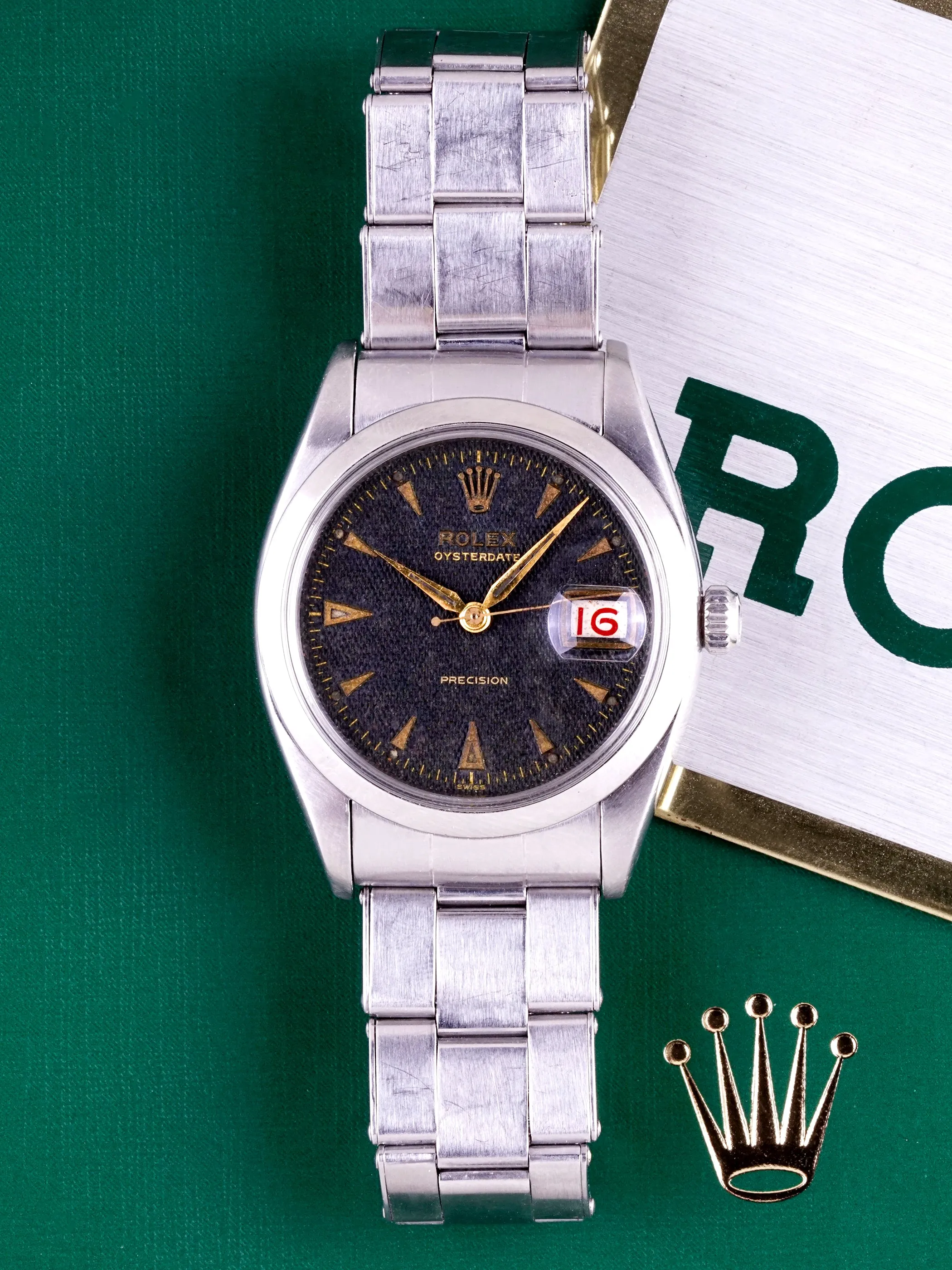 1956 Rolex Oysterdate Precision (Ref. 6494) "Black Honeycomb Dial"