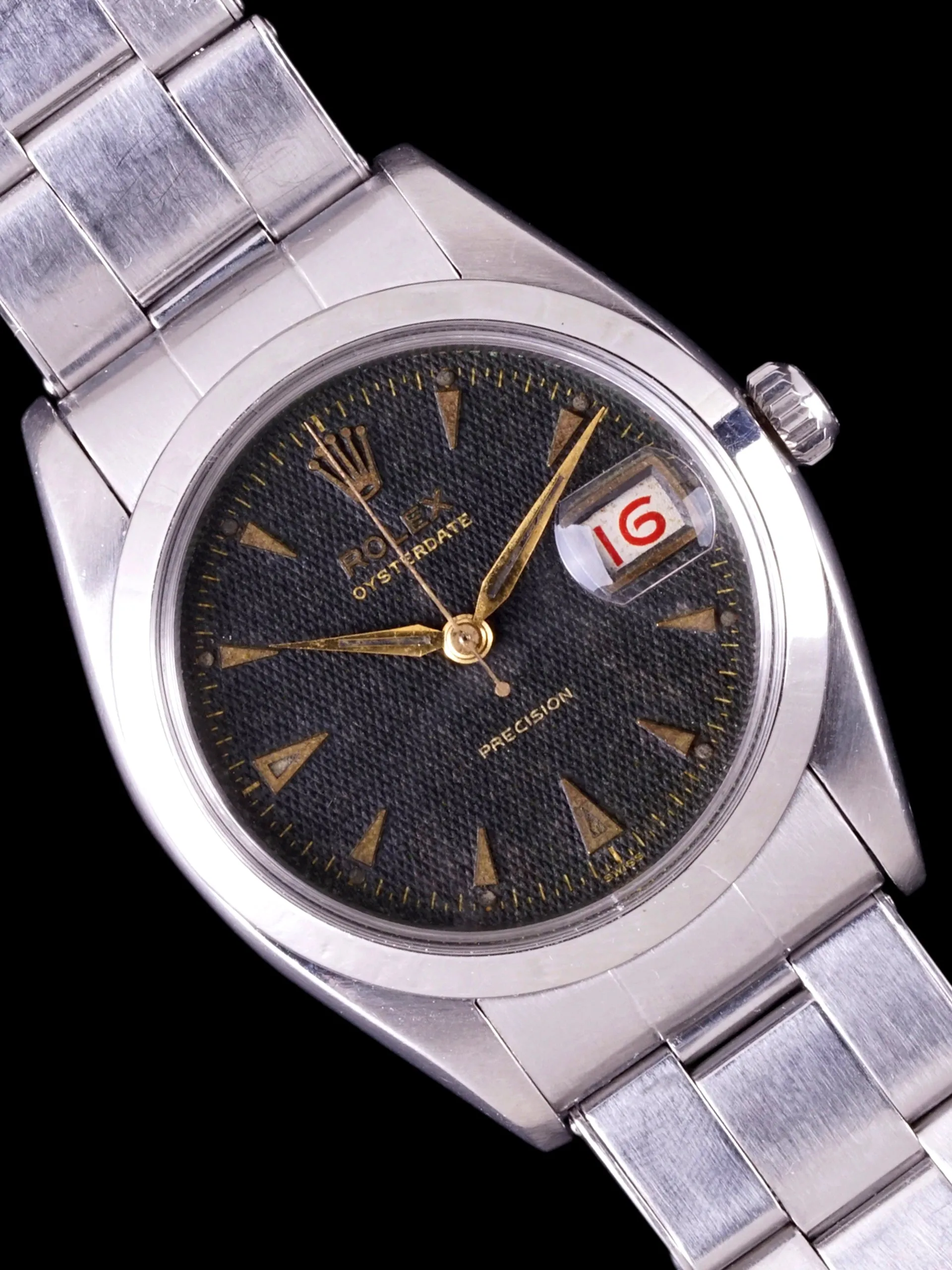 1956 Rolex Oysterdate Precision (Ref. 6494) "Black Honeycomb Dial"
