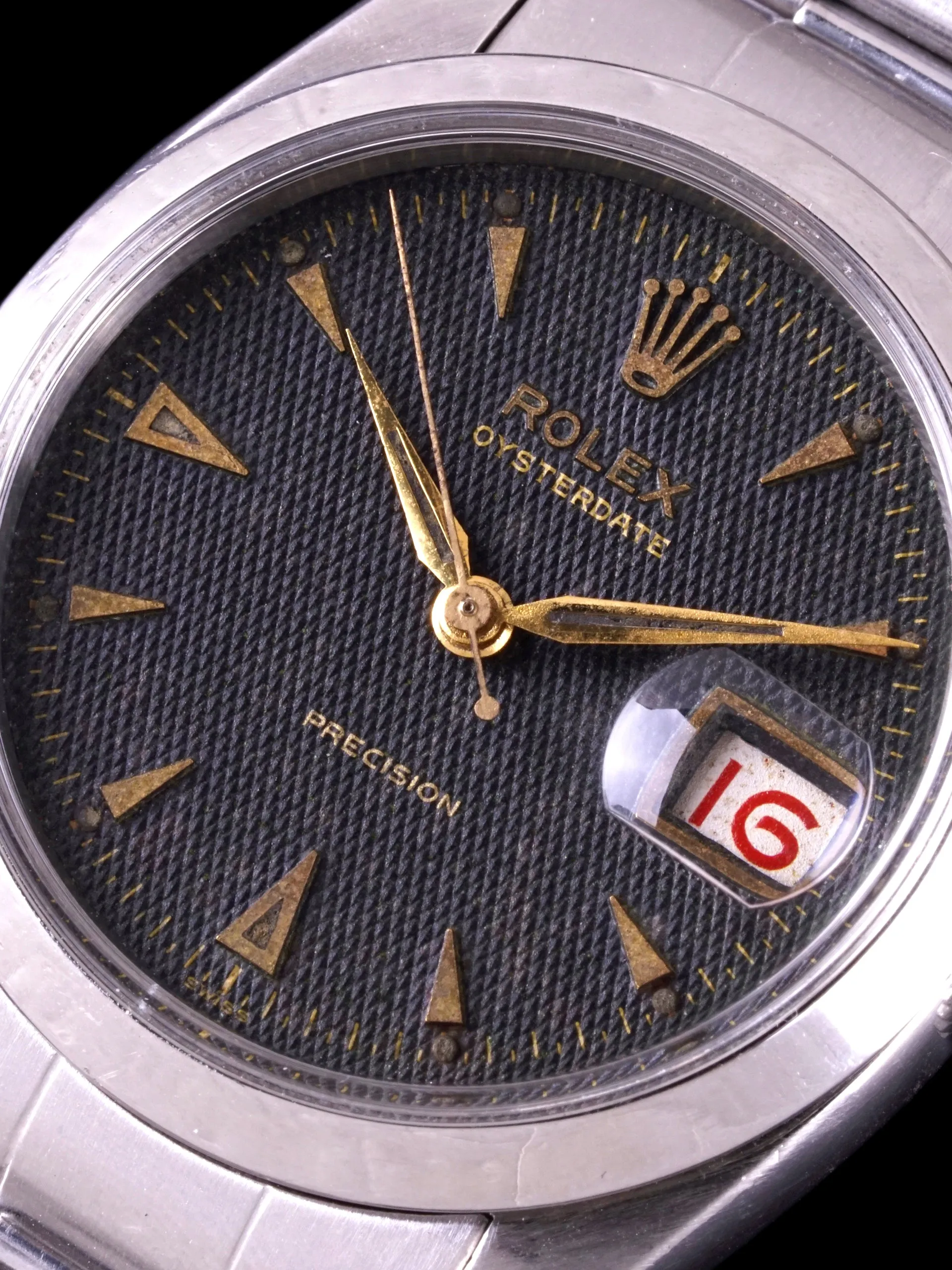 1956 Rolex Oysterdate Precision (Ref. 6494) "Black Honeycomb Dial"