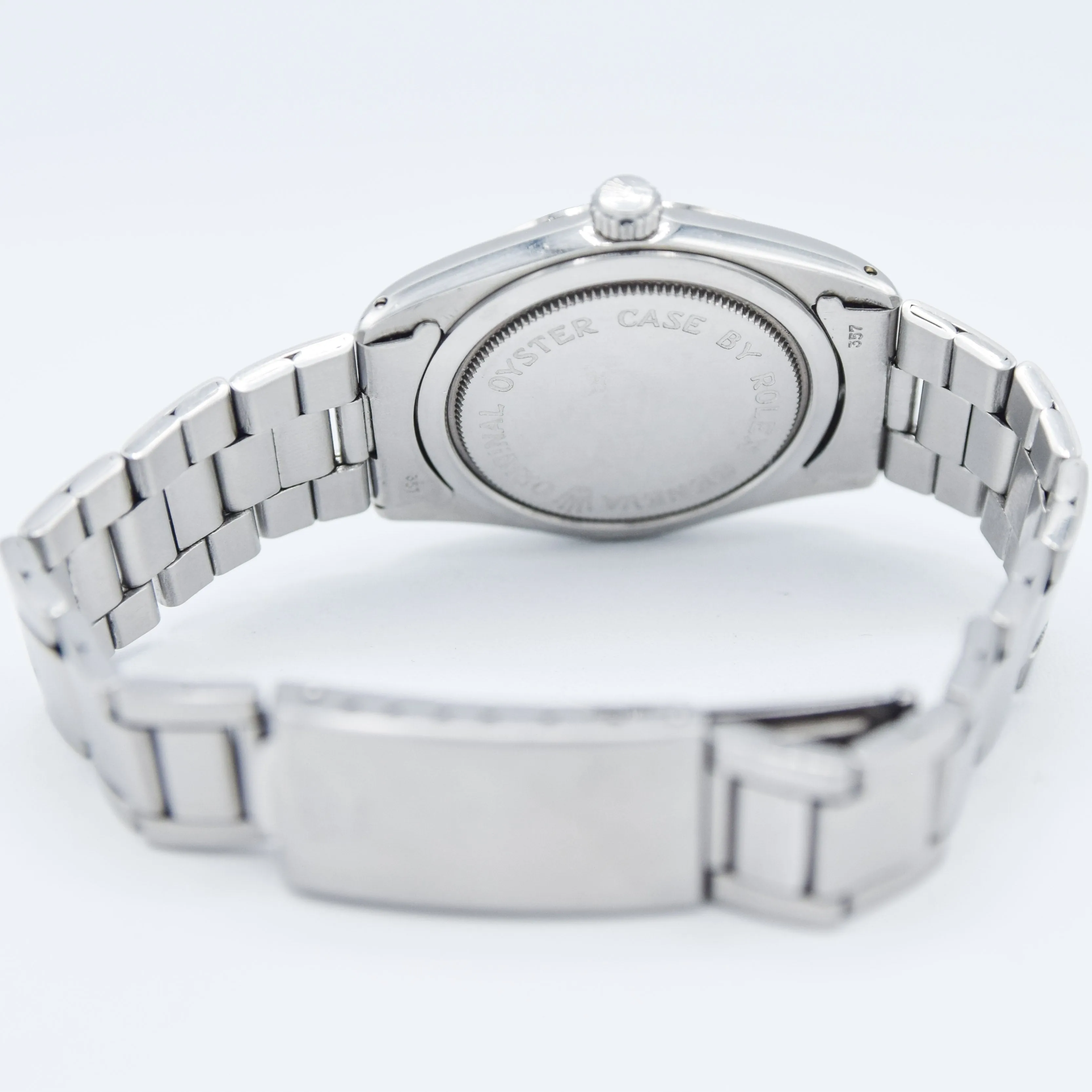 1968 Tudor Oyster Date Manual Wind Wristwatch Model 7992 with Metallic Blue Dial and Roulette Date on Original Bracelet