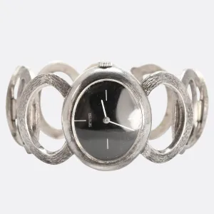 1970's Tewor Silver Statement Wristwatch