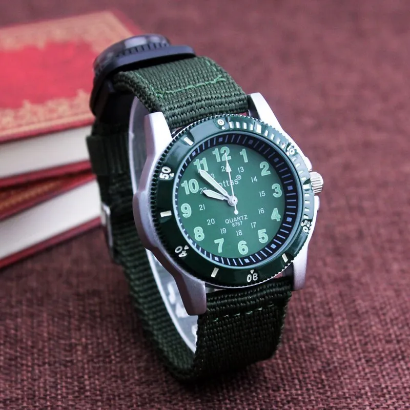 2018 new canvas children boys fashion watches casual quatrz adjustable bracelet compass gift watches cool handsome watches