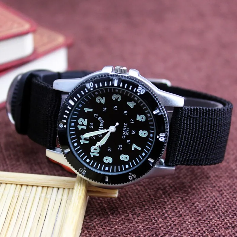 2018 new canvas children boys fashion watches casual quatrz adjustable bracelet compass gift watches cool handsome watches