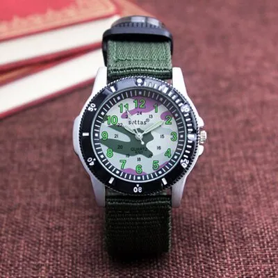 2018 new canvas children boys fashion watches casual quatrz adjustable bracelet compass gift watches cool handsome watches