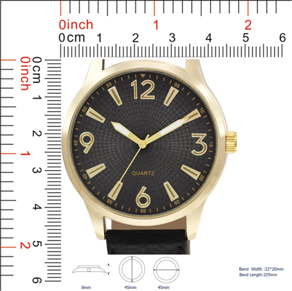 5382-B8-Gift Boxed Faux Leather Strap Watch