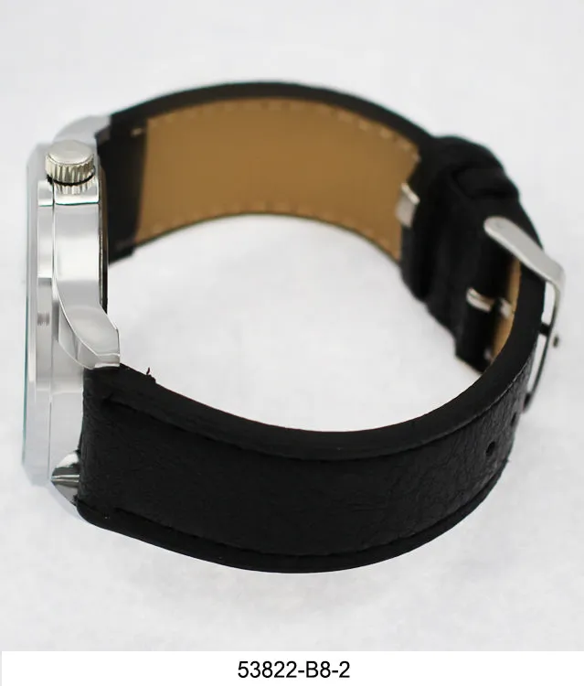 5382-B8-Gift Boxed Faux Leather Strap Watch