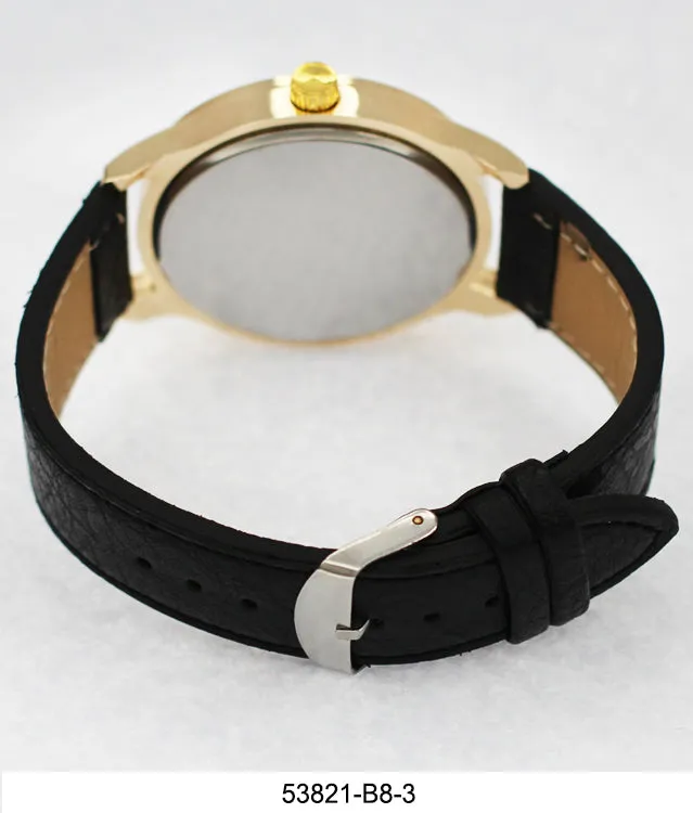 5382-B8-Gift Boxed Faux Leather Strap Watch