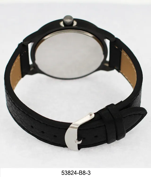5382-B8-Gift Boxed Faux Leather Strap Watch