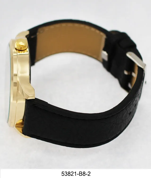 5382-B8-Gift Boxed Faux Leather Strap Watch