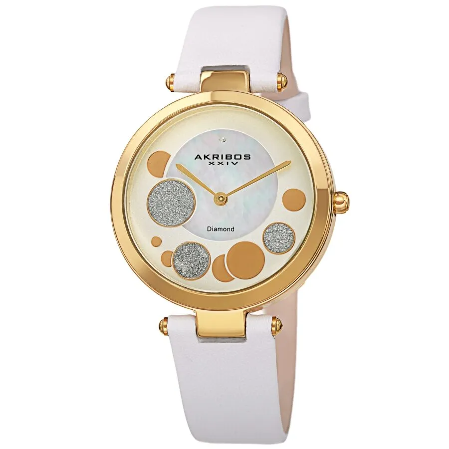 Akribos Xxiv Quartz Diamond White Dial Ladies Watch AK1069WT