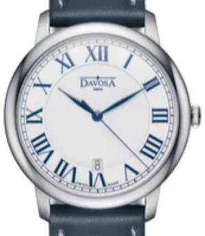 Amaranto Quartz Swiss-Made White Blue Executive Watch 16756122