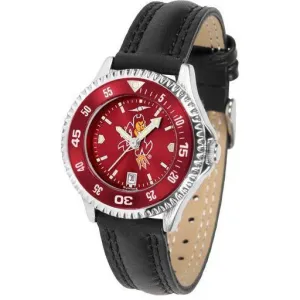 Arizona State Sun Devils Ladies Competitor Ano Poly/Leather Band Watch w/ Colored Bezel