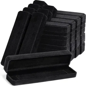 Batiyeer 24 Pcs Velvet Bracelet Box bulk Jewelry Chain necklace box Bracelet Storage Case Long Travel Jewelry Case for Pendant display Valentines Wedding Engagement, 8.86 x 2.13 x 1.38 inch(Black)