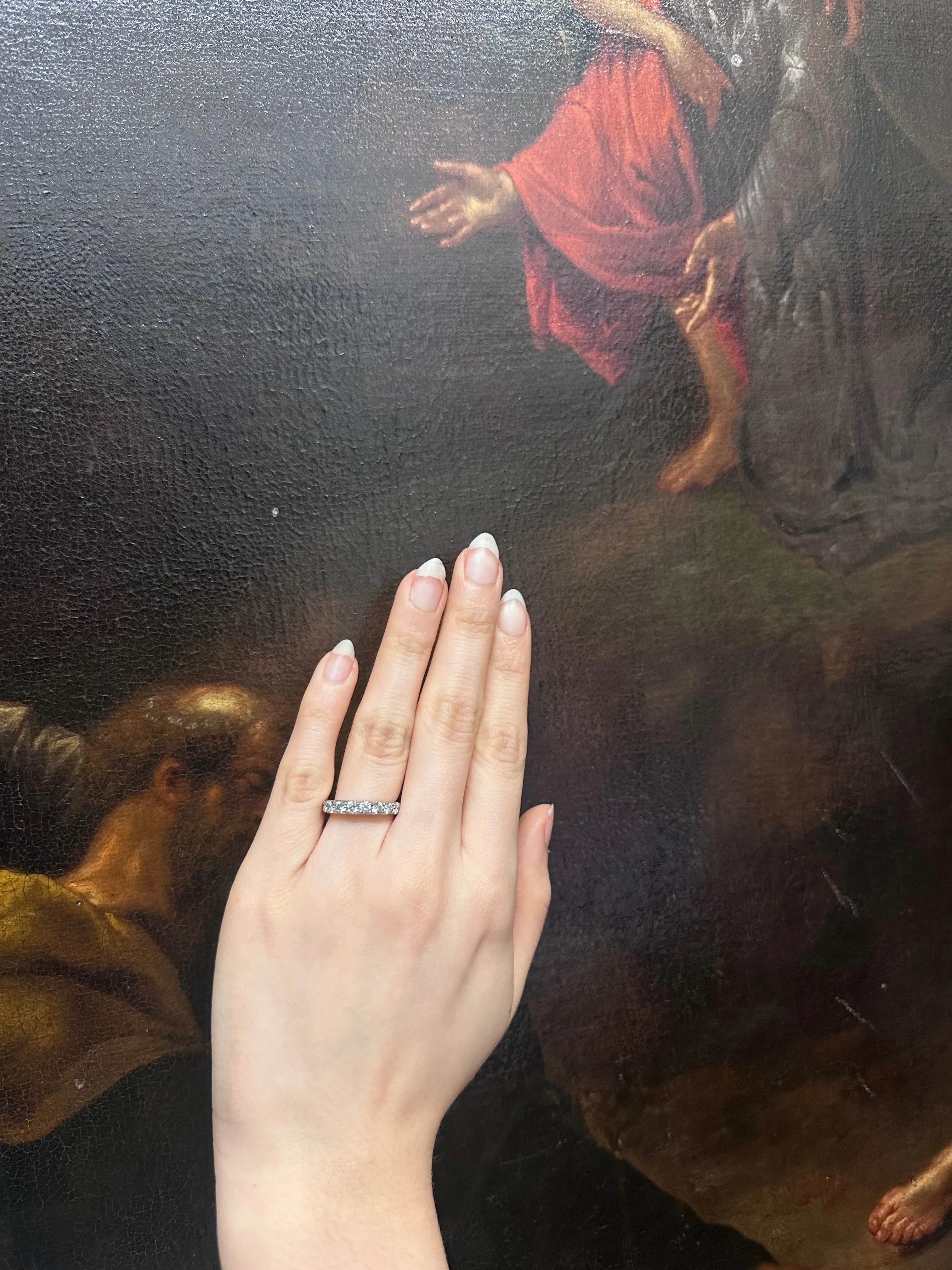 BEAUTIFUL SOPHISTICATED ANTIQUE  DIAMOND WHITE GOLD RING - $10 APR w/ CoA!!!!!!!