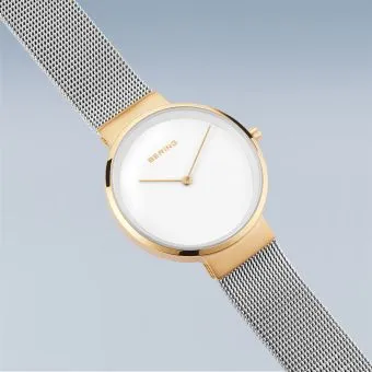 Bering Classic Ladies Two-Tone Mesh Bracelet Watch