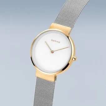 Bering Classic Ladies Two-Tone Mesh Bracelet Watch