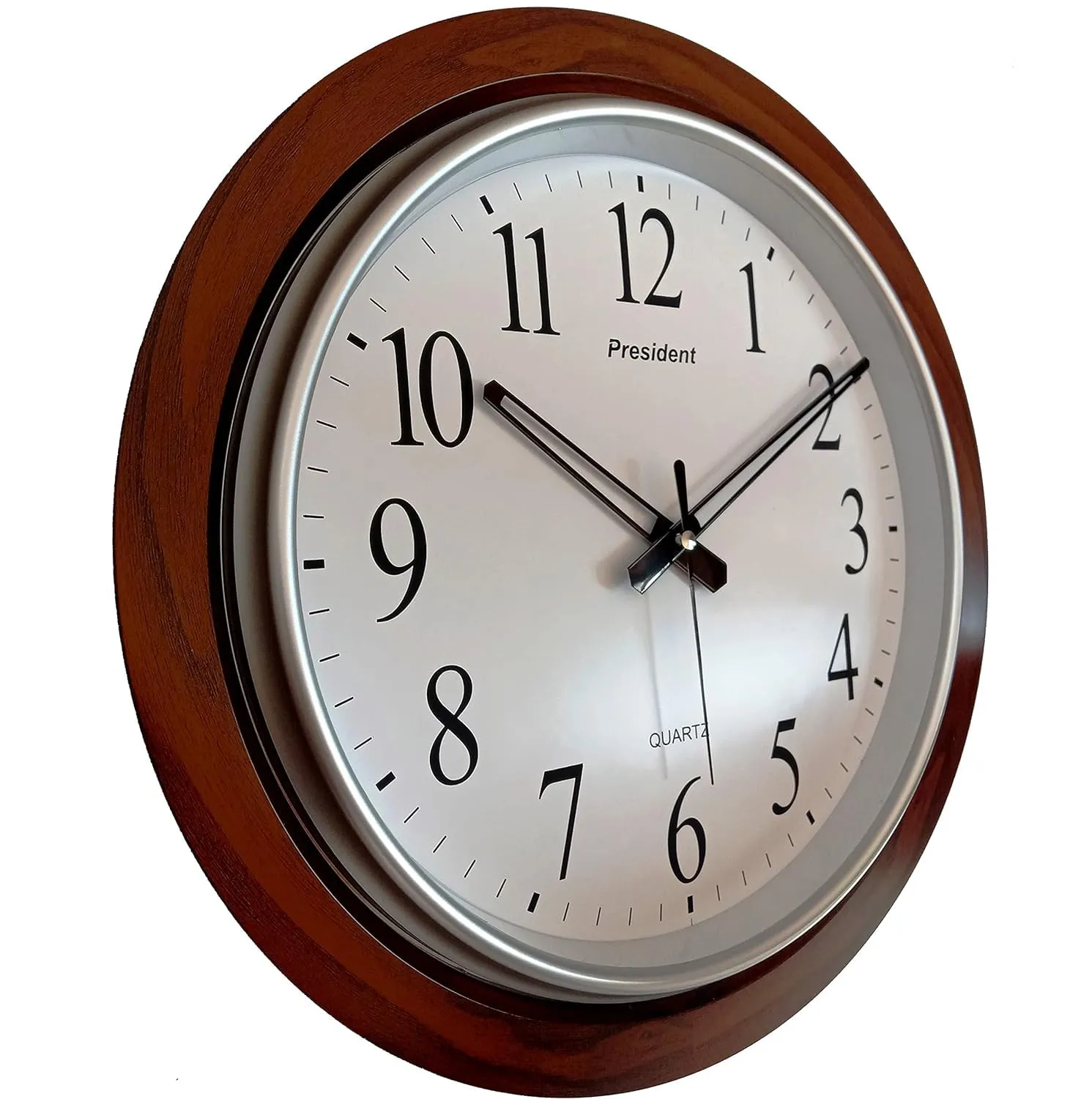 Big Size Wooden Analog Stylish Wall Clock for Living Room Hall Bedroom - 18-Inch (42 X 42 Cm)