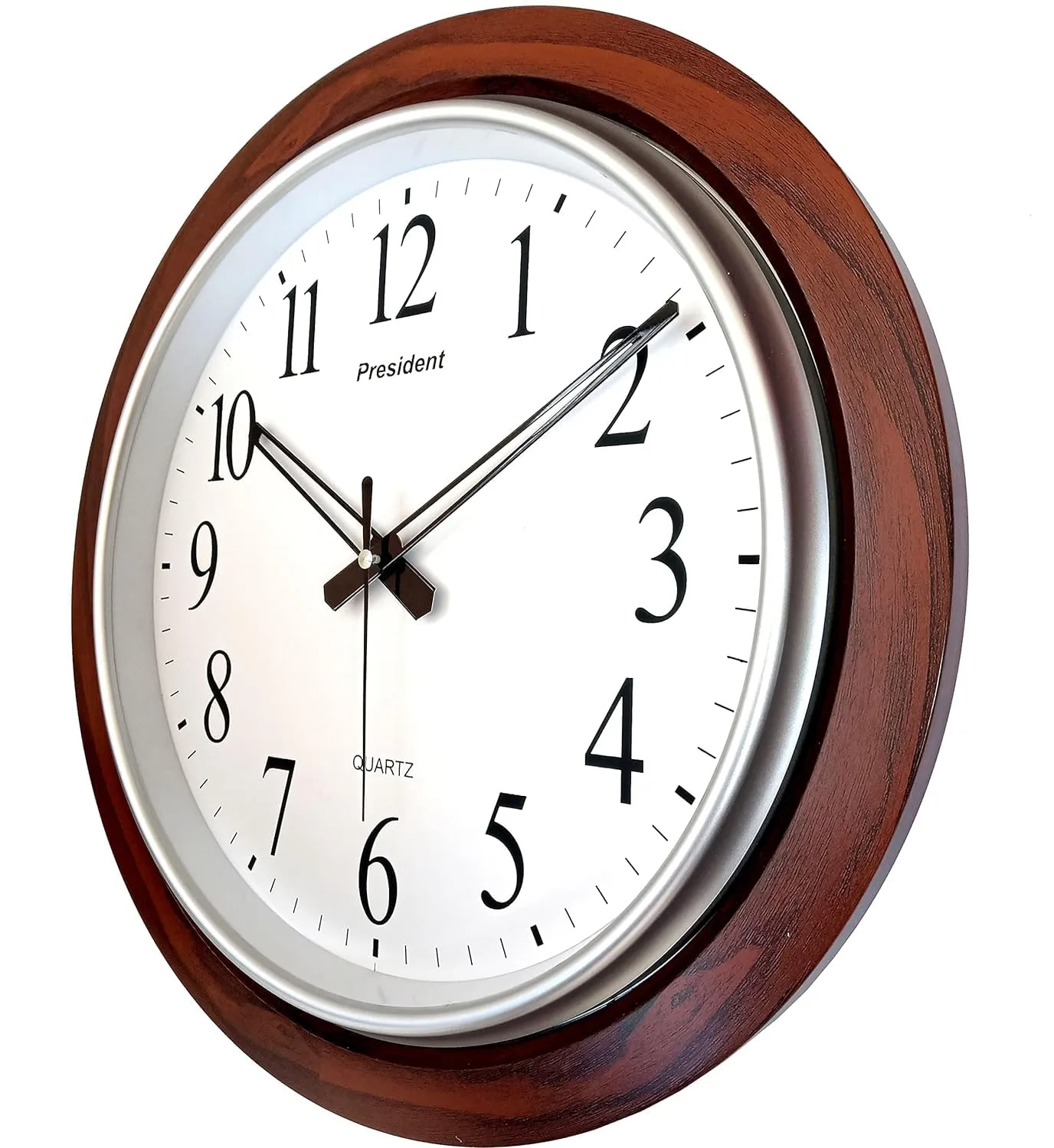 Big Size Wooden Analog Stylish Wall Clock for Living Room Hall Bedroom - 18-Inch (42 X 42 Cm)
