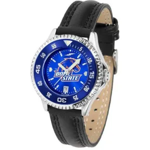 Boise State Broncos Ladies Competitor Ano Poly/Leather Band Watch w/ Colored Bezel