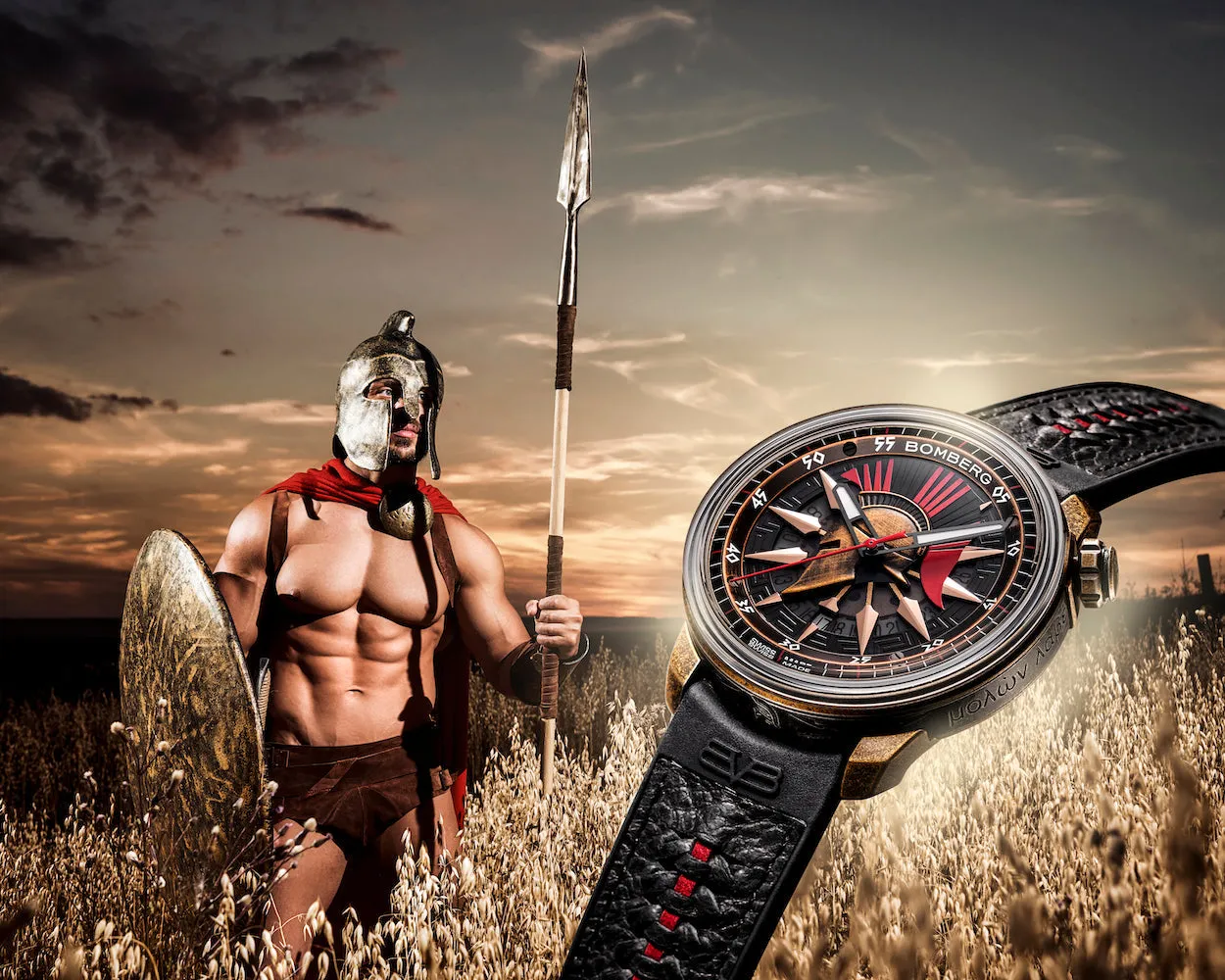 Bomberg BB-01 Auto Spartan Red Black Limited Edition