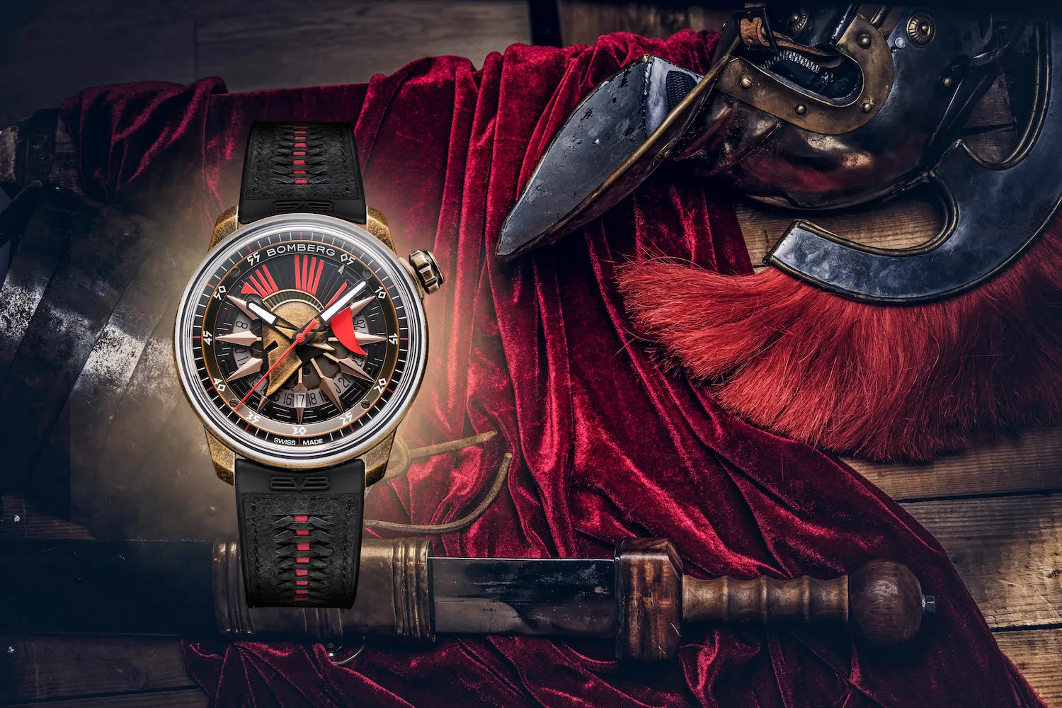 Bomberg BB-01 Auto Spartan Red Black Limited Edition