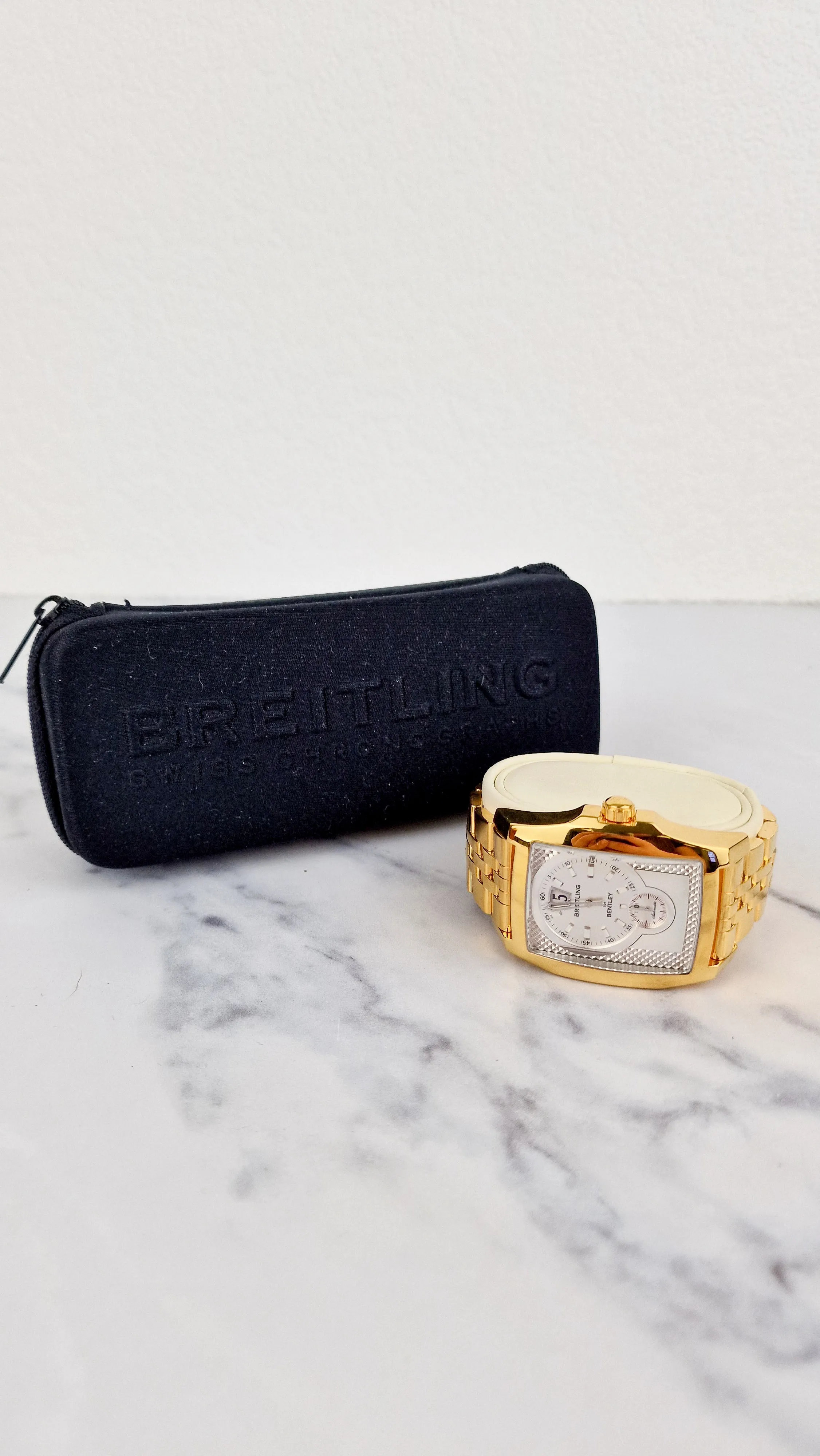 Breitling For Bentley Flying B Jump Hour 18K Yellow Gold 40mm A28362 RARE Mens Watch 1 of 1