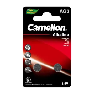 Camelion AG3 / 392 / LR41 1.5V Coin Cell Battery Pack of 2