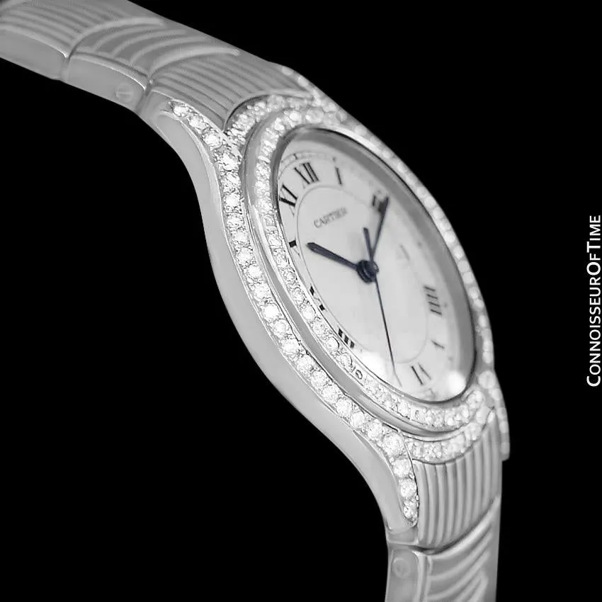 Cartier Cougar Panthere Mens Unisex Bracelet Watch - Stainless Steel & Diamonds