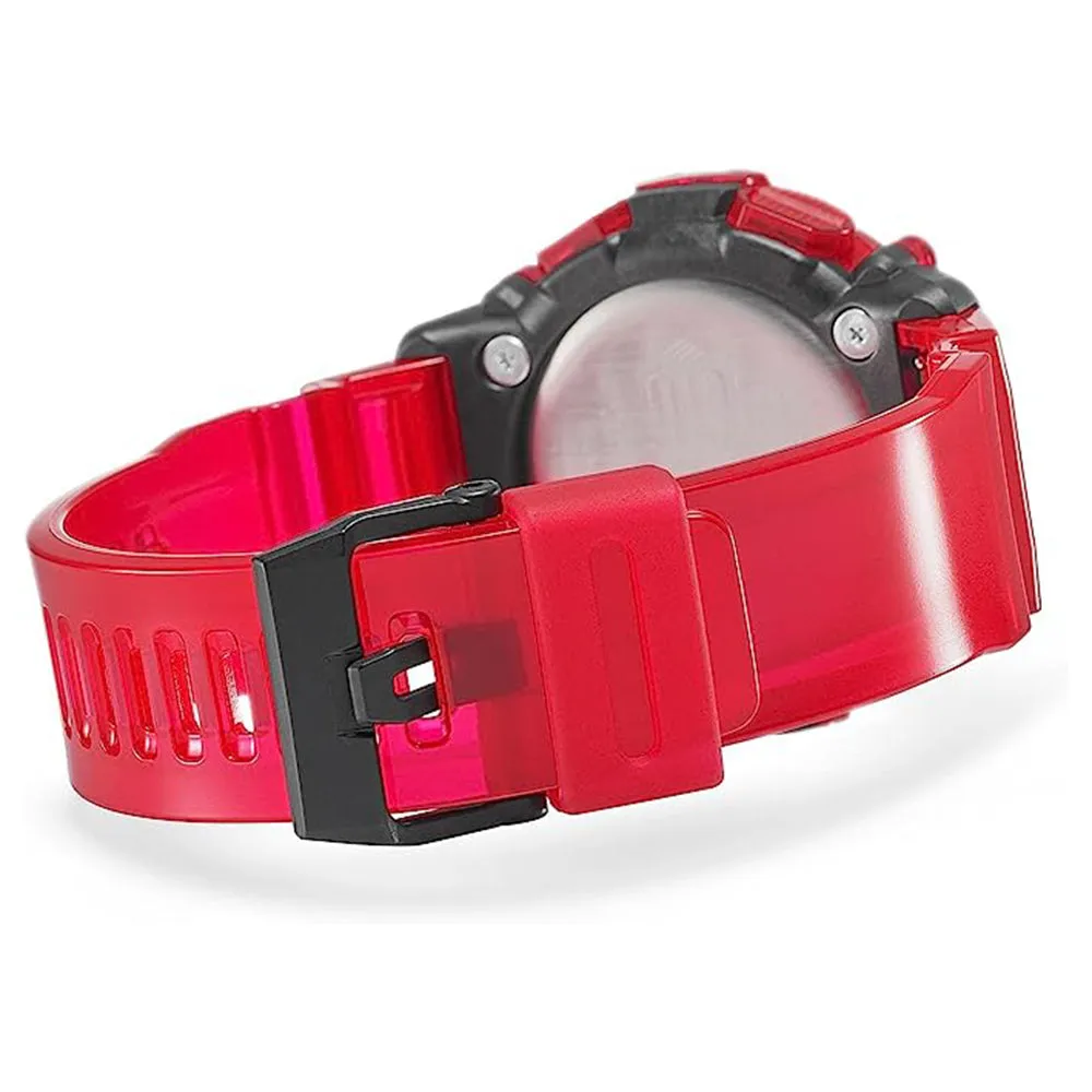 Casio Men's Black Dial Red Resin Band G-Shock Sound Waves Skeleton Series Digital Japanese Quartz Watch - GA2200SKL-4A