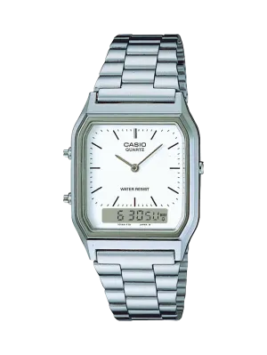 Casio - Men's Dress Duo Silver Tone Watch