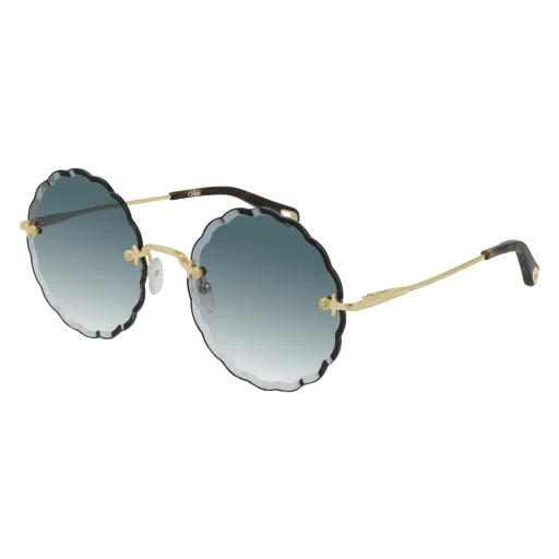 Chloe Gold Sunglasses with Blue Gradient lenses