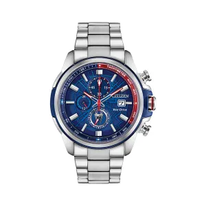 Citizen Eco-Drive Spider-Man Mens Silver Stainless Steel Band Blue Quartz Dial Watch - CA0429-53W