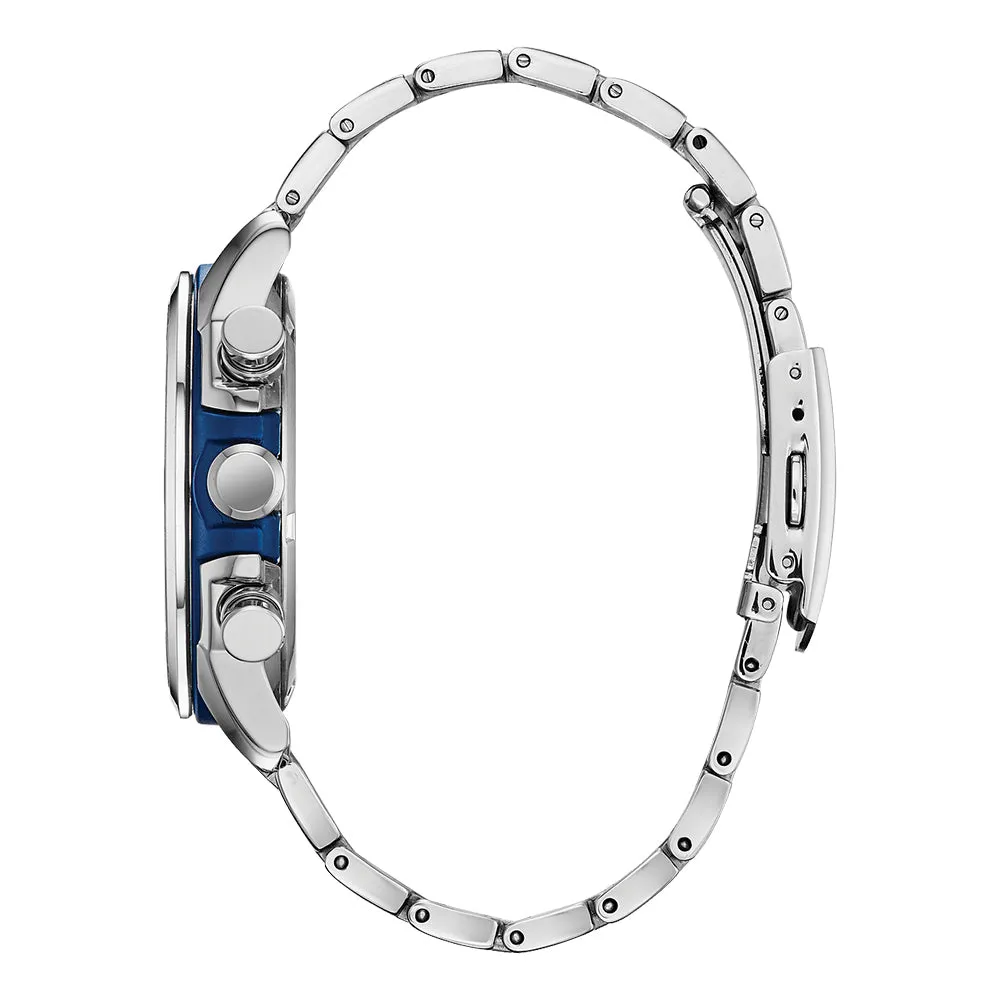 Citizen Eco-Drive Spider-Man Mens Silver Stainless Steel Band Blue Quartz Dial Watch - CA0429-53W