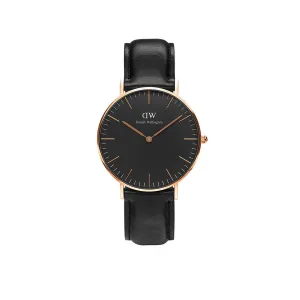 Classic 36mm Sheffield - Black & Rose Gold Watch