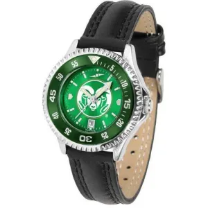 Colorado State Rams Ladies Competitor Ano Poly/Leather Band Watch w/ Colored Bezel