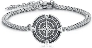 Compass Bracelet 925 Sterling Silver Friendship Talisman Adjustable Opal Celtic Knot Compass Bracelet Inspirational Compass Jewellery Inspirational Graduation Gifts for Men Women