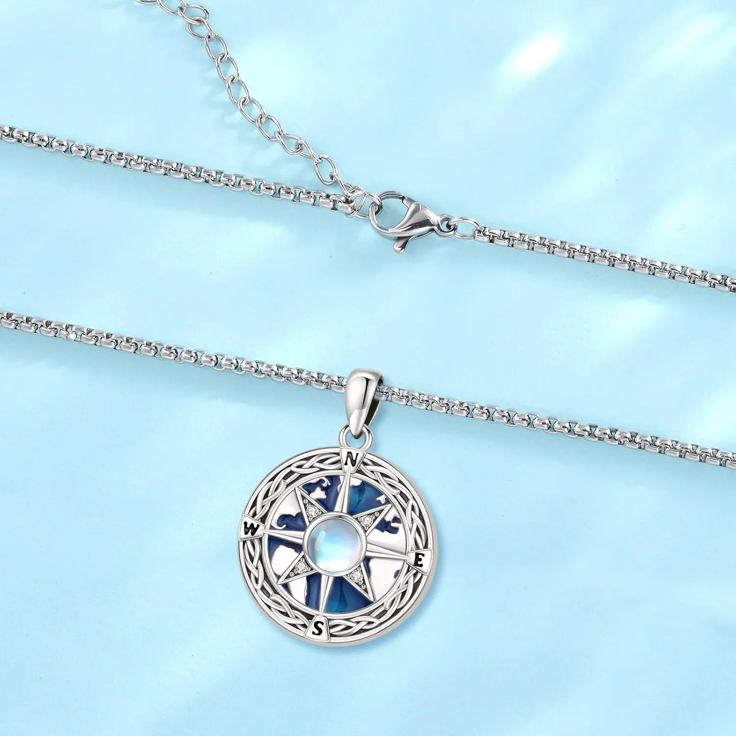 Compass Necklace for Women Sterling Silver Friendship Inspirational Graduation Birthday Mothers Day Gift Jewelry