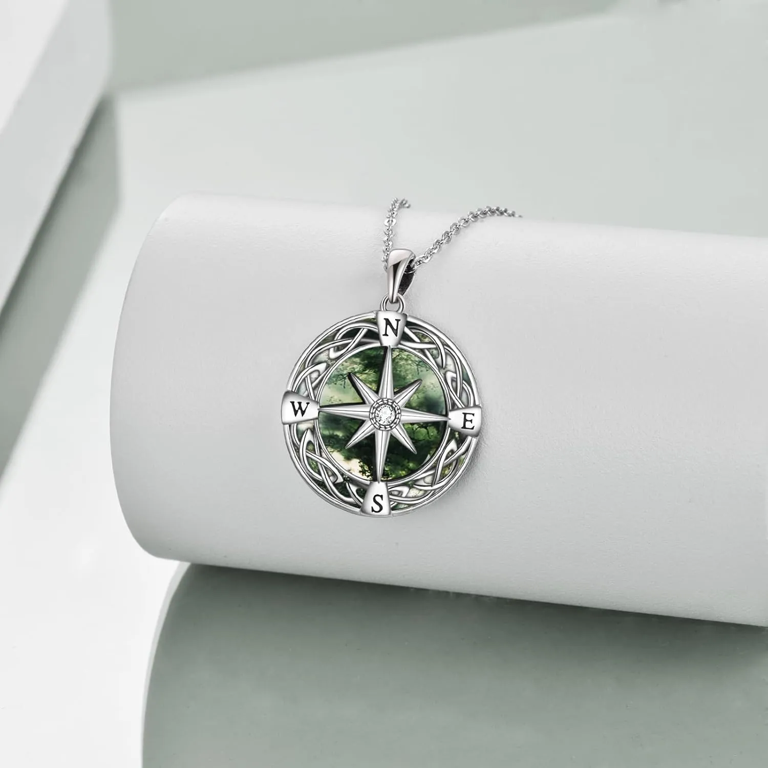 Compass Necklace Sterling Silver Celtic Knot Necklace Graduation Friendship Talisman Travel Necklace Inspirational Graduation Gift Jewelry Gifts for Women Girls