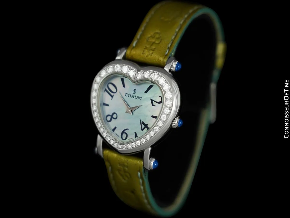 Corum Heartbeat Ladies Luxury Heart Shaped Watch - Stainless Steel & Diamonds