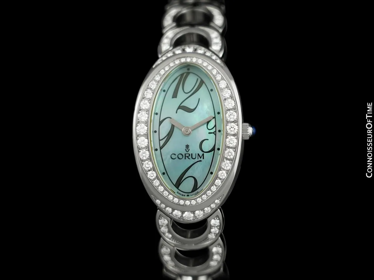 Corum Ovale Ladies Luxury Bracelet Watch - Stainless Steel & Diamonds