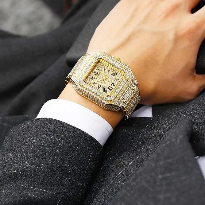 CZ Stainless Steel Wristband Quartz Watch