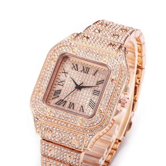 CZ Stainless Steel Wristband Quartz Watch
