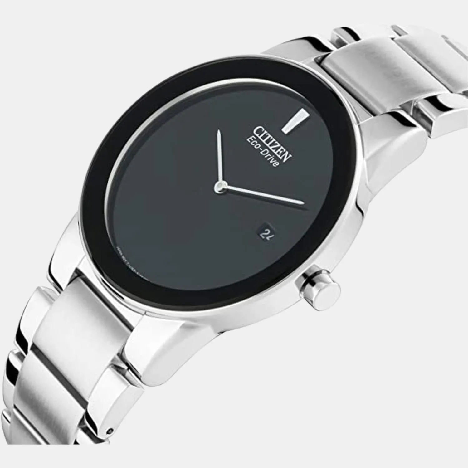 Eco-Drive Men's Black Analog Stainless Steel Watch AU1060-51E