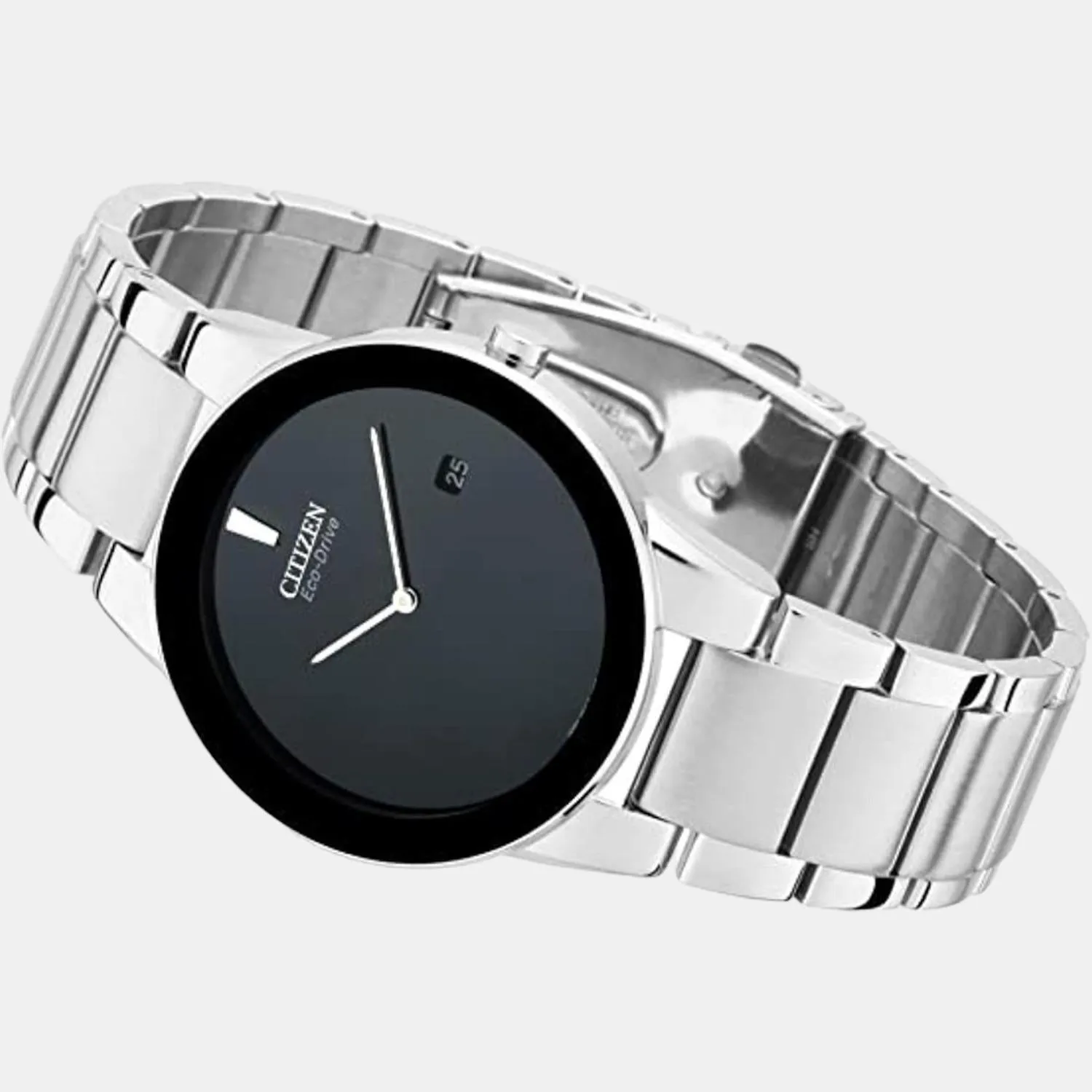 Eco-Drive Men's Black Analog Stainless Steel Watch AU1060-51E