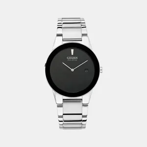 Eco-Drive Men's Black Analog Stainless Steel Watch AU1060-51E