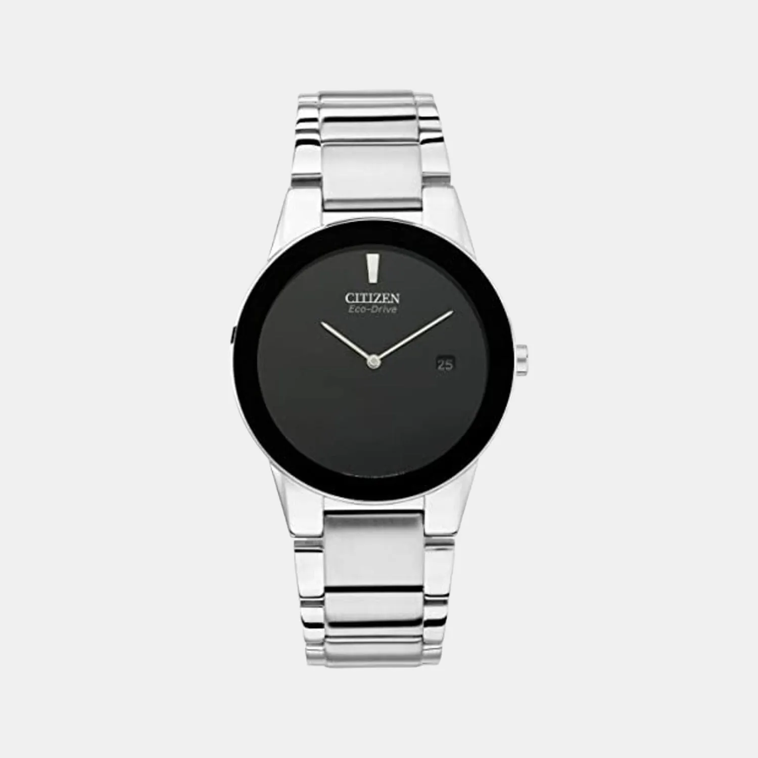 Eco-Drive Men's Black Analog Stainless Steel Watch AU1060-51E