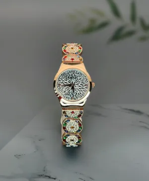 Elegant Gold Stainless Steel Wrist Watch For Women