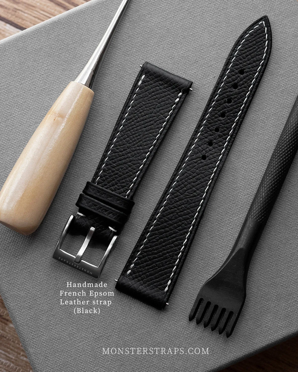 Epsom Leather Strap (Black)