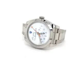 Exclusive 40mm Rolex Milgauss "Who cares I'm already late" custom dial blue font IV